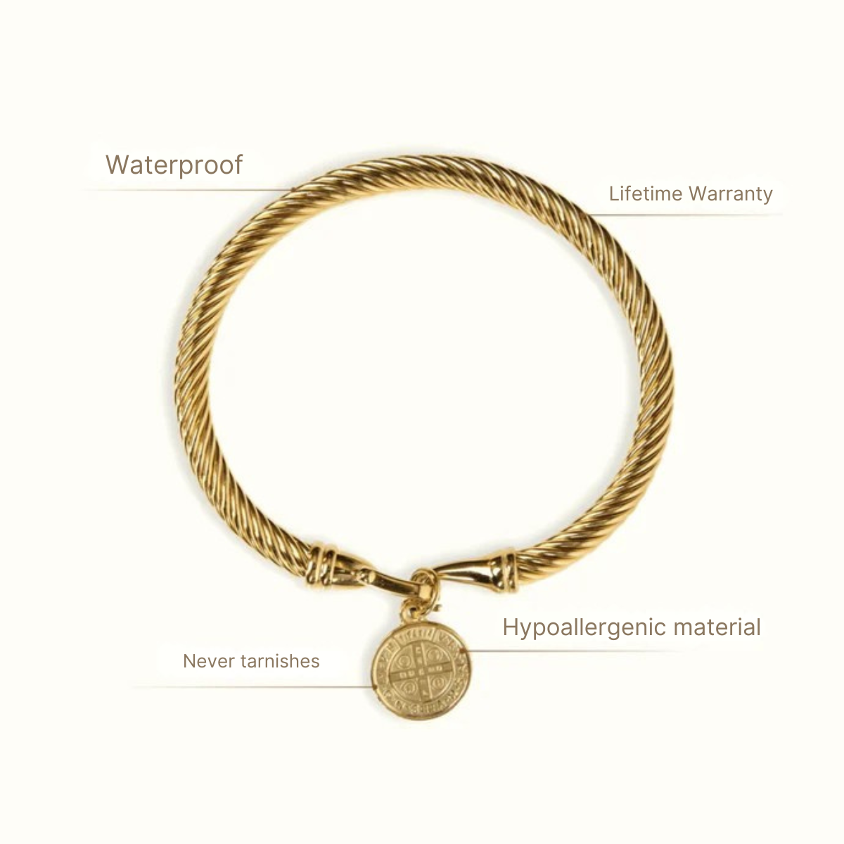 Grace Medallion Bracelet 18K Gold Plated
