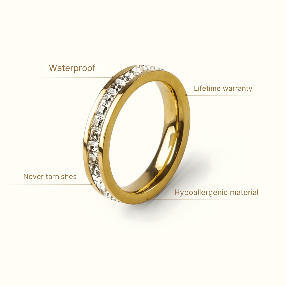Brilliant Ring 18K Gold Plated