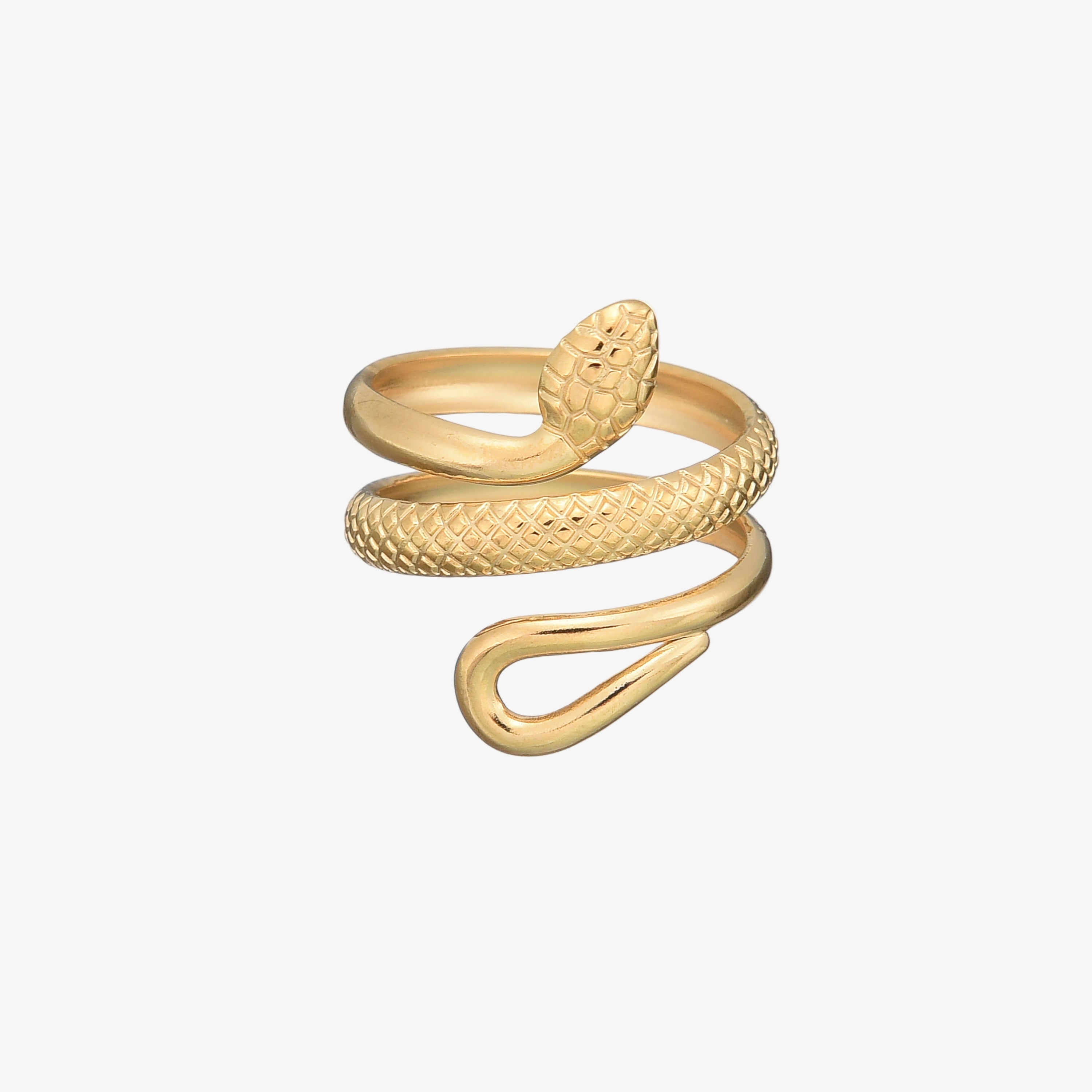 Serpentine Adjustable Ring 18K Gold Plated