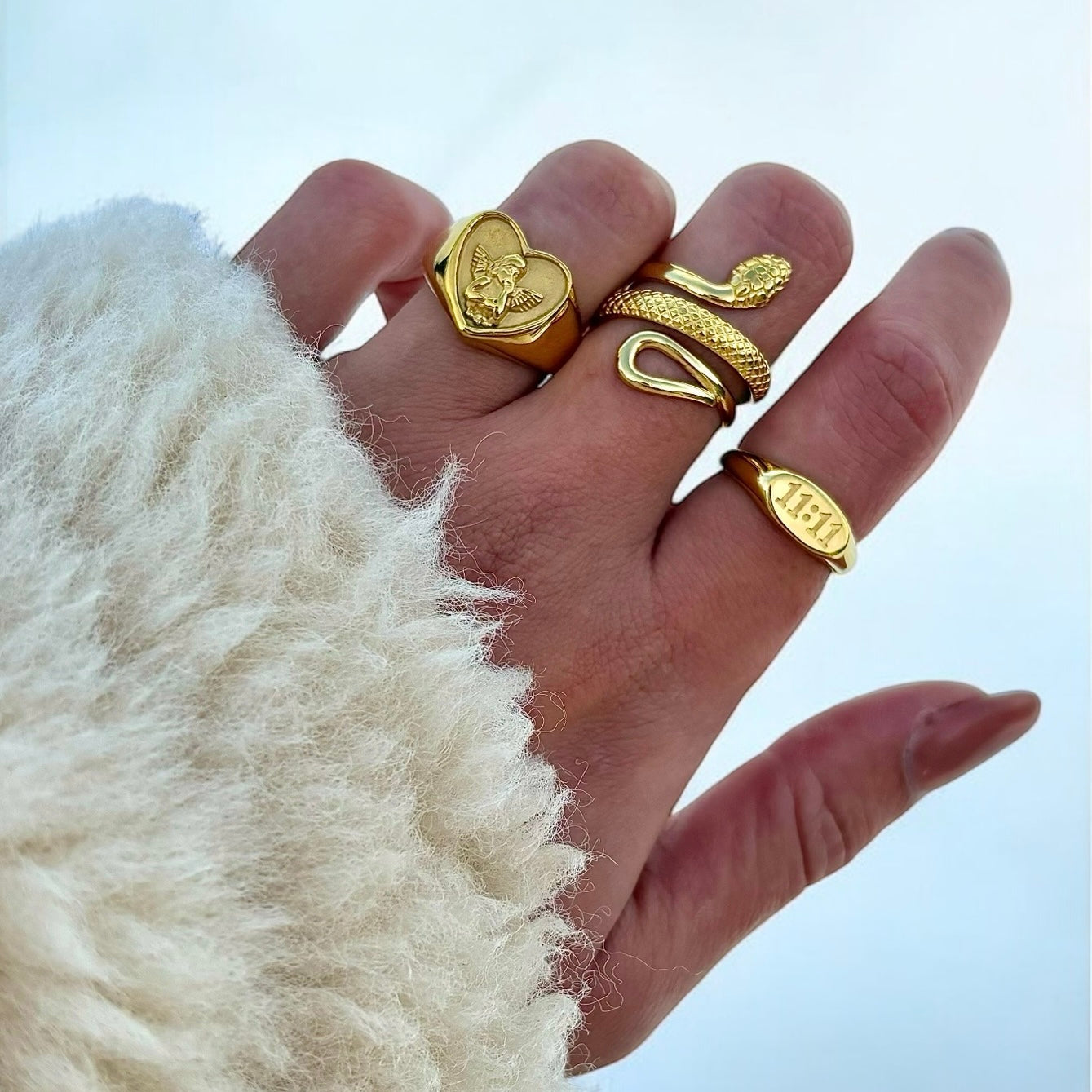 Detailed Snake Ring (Adjustable)