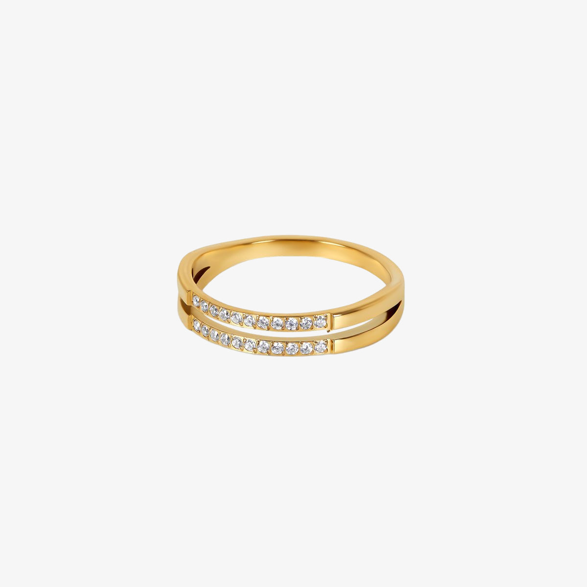 Double Layer Ring 18K Gold Plated