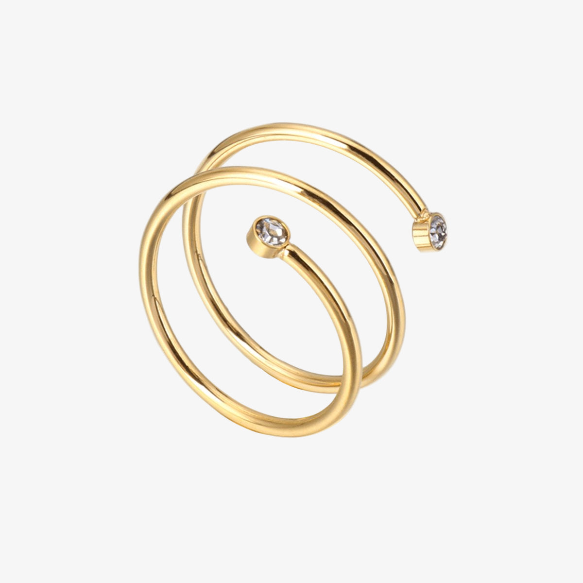Fine Spiral Ring 18K Gold Plated