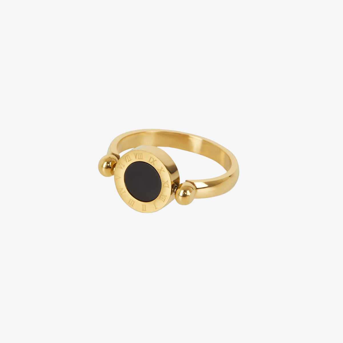 Roman Numeral Spinning Ring 18K Gold Plated