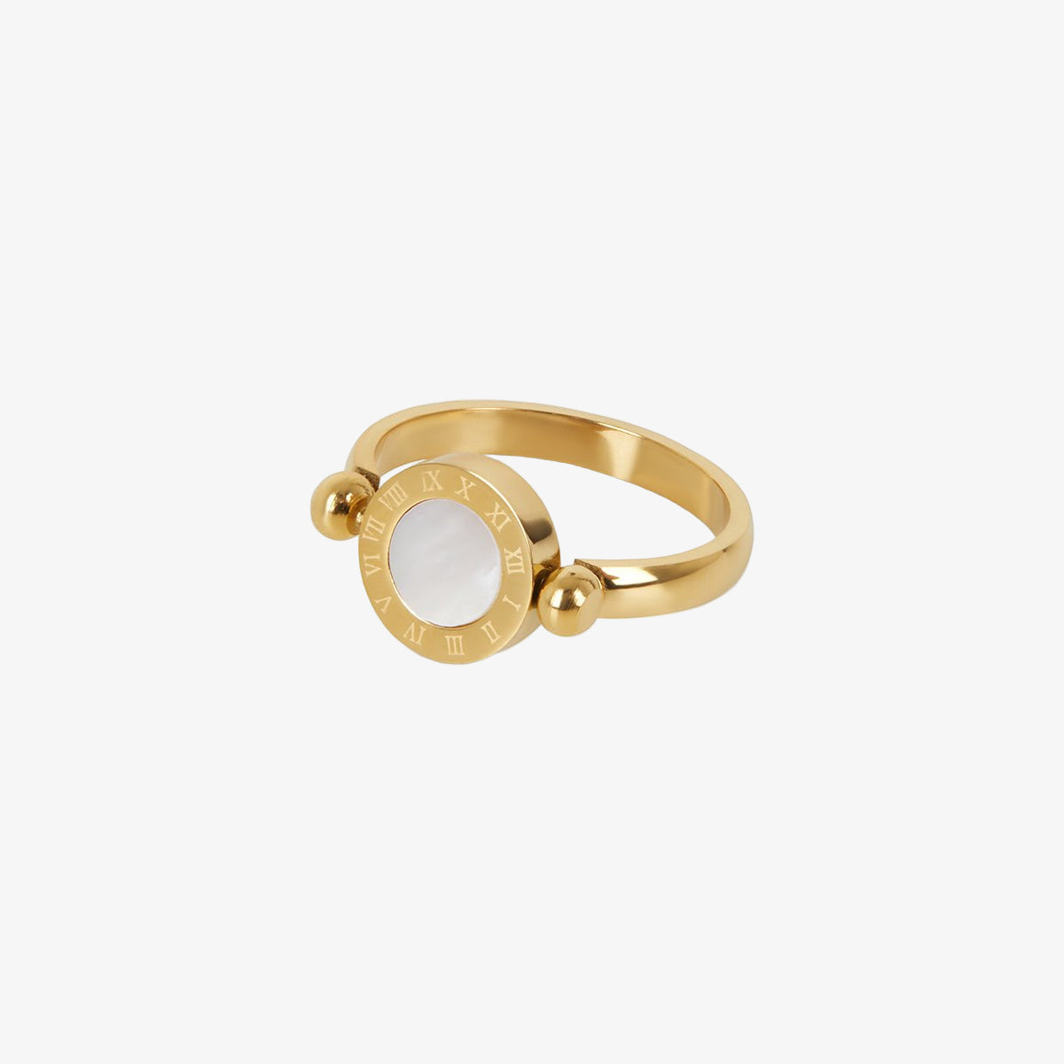 Roman Numeral Spinning Ring 18K Gold Plated