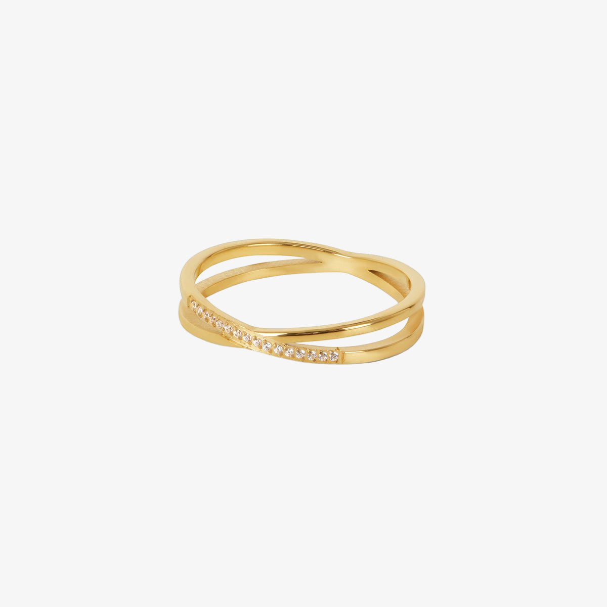 Lucia Double Ring 18K Gold Plated