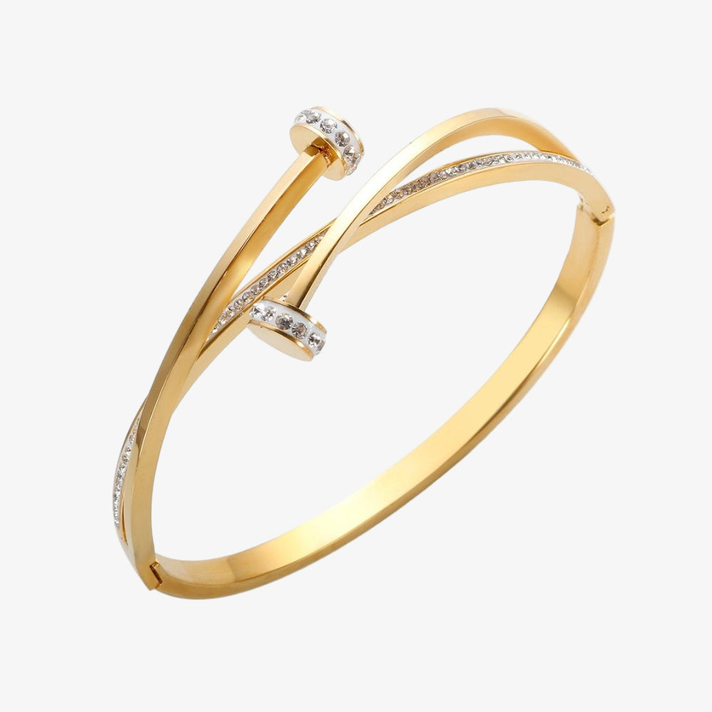 Nail Zirconia Bracelet 18K Gold Plated