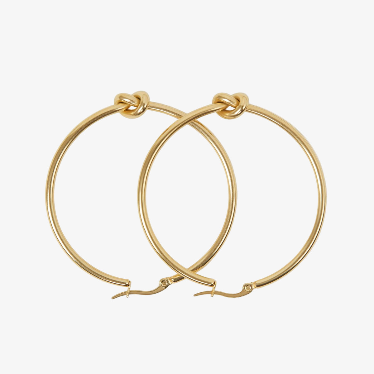 Central Knot Hoop Earrings 18K Gold Plated
