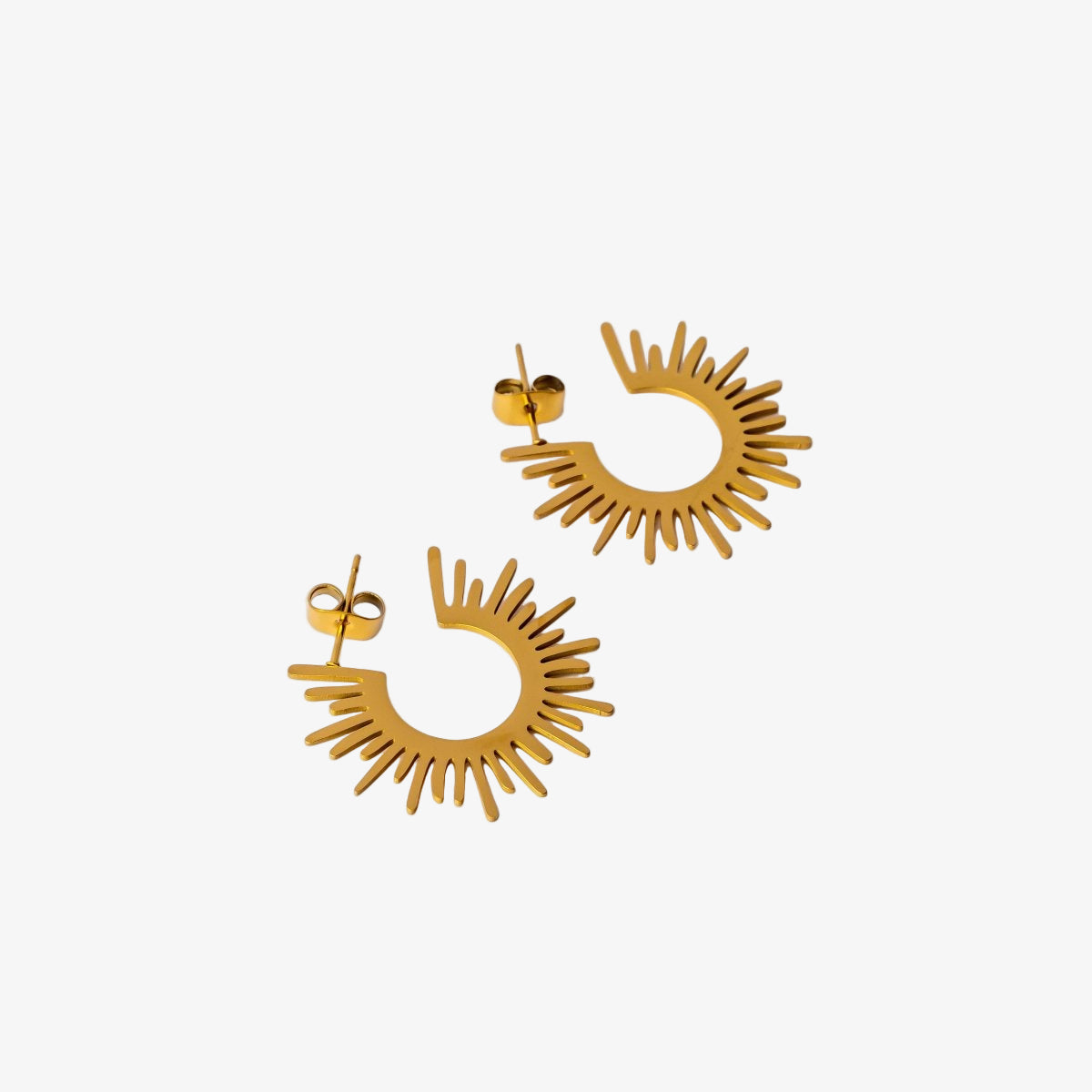 Spike Hoop Earrings 18K Gold Plated