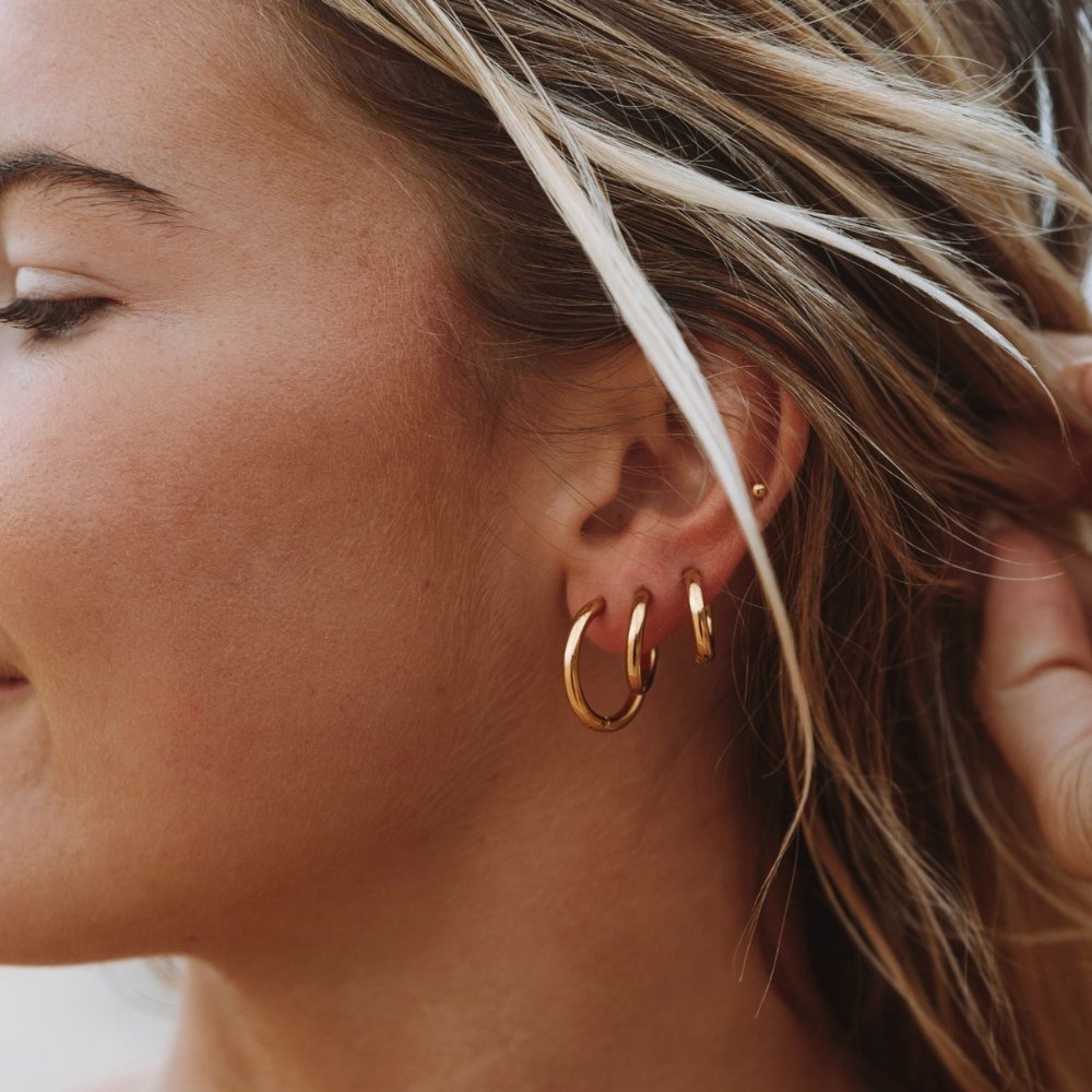 Triple Hoop Earrings 18K Gold Plated