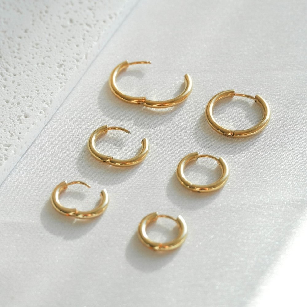 Triple Hoop Earrings 18K Gold Plated