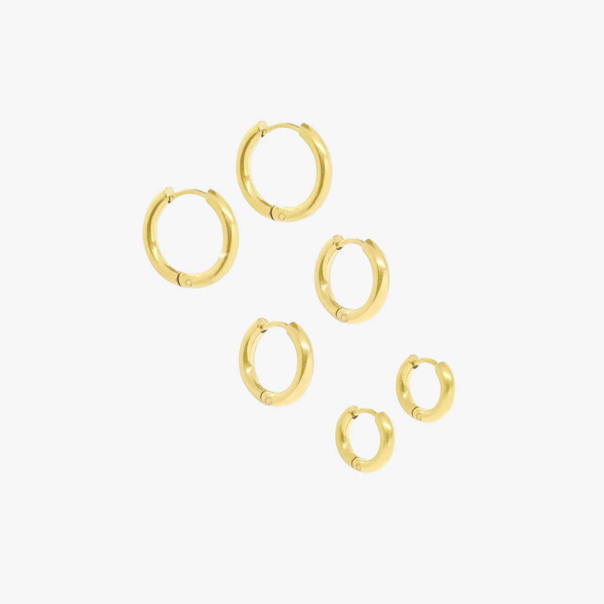 Triple Hoop Earrings 18K Gold Plated