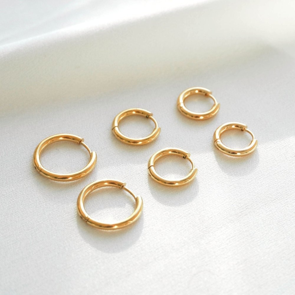 Triple Hoop Earrings 18K Gold Plated