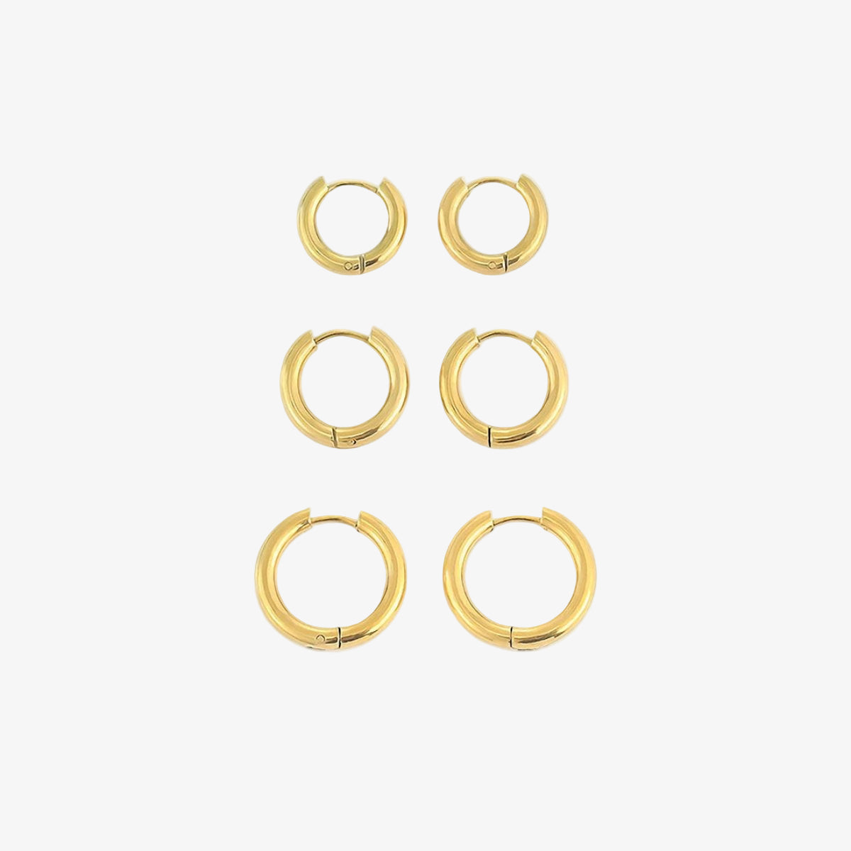 Triple Hoop Earrings 18K Gold Plated