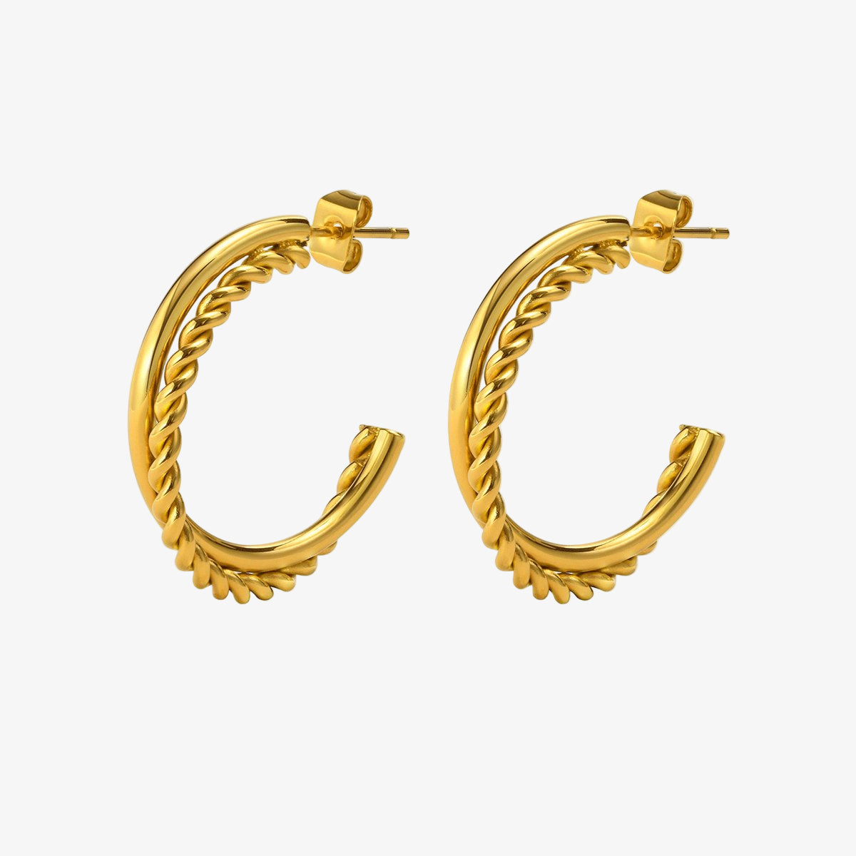 Madison Hoop Earrings 18K Gold Plated