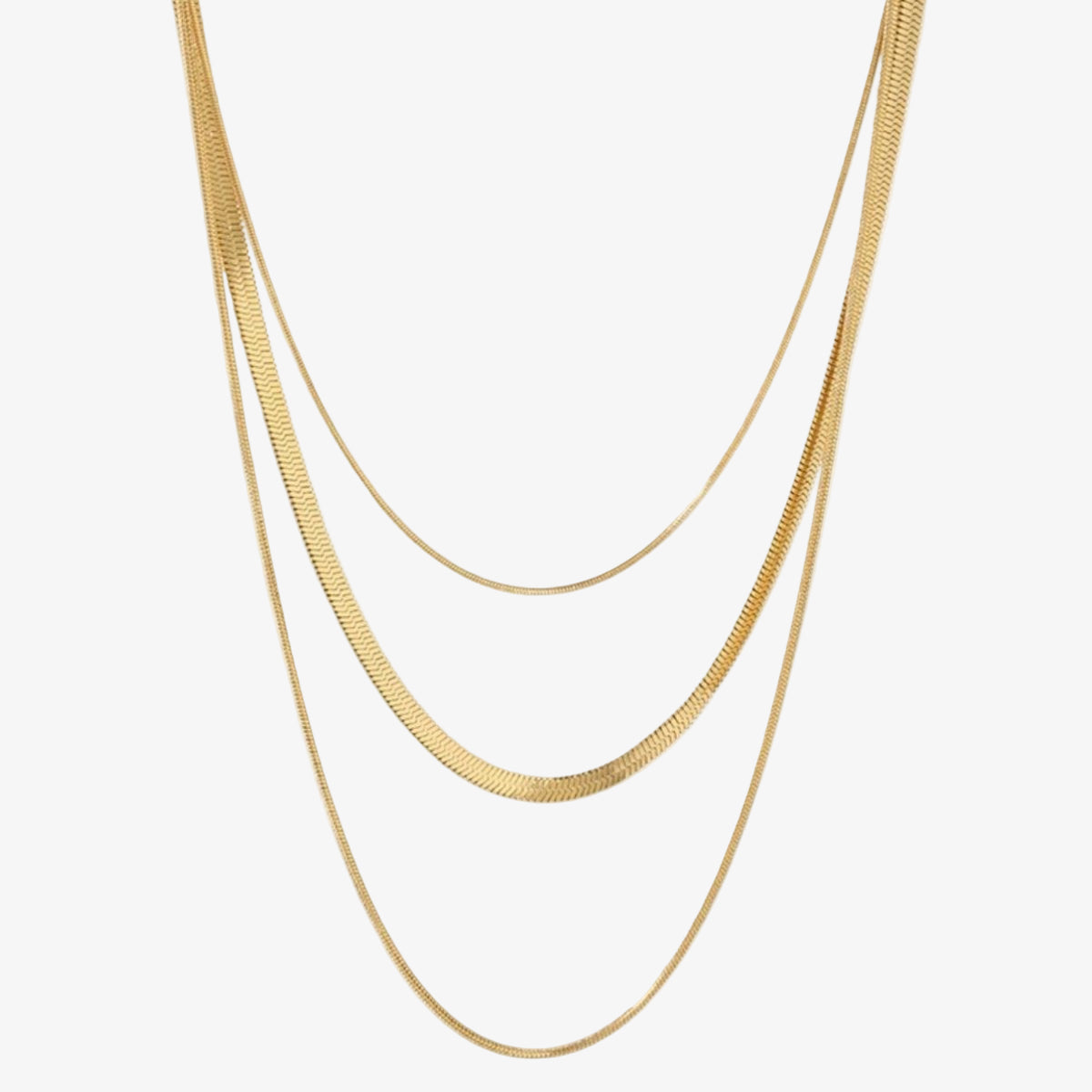 Celina Triple Layer Mesh Necklace 18K Gold Plated