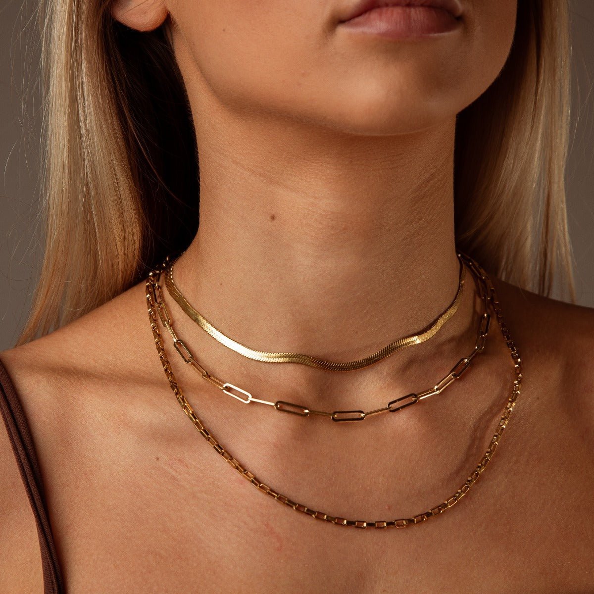 Celina Chain Link Necklace 18K Gold Plated
