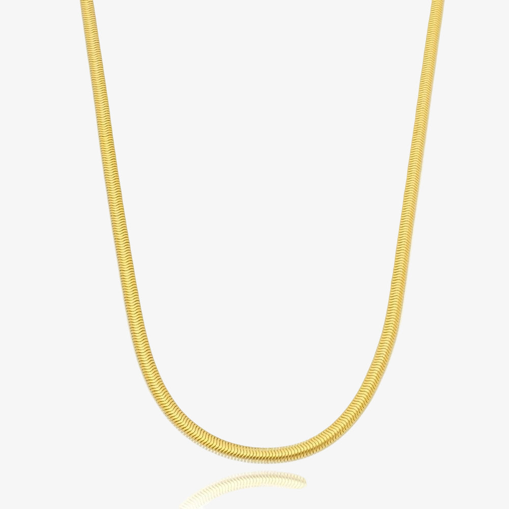Fine Snake Chain Necklace 2mm 18K Gold Plated