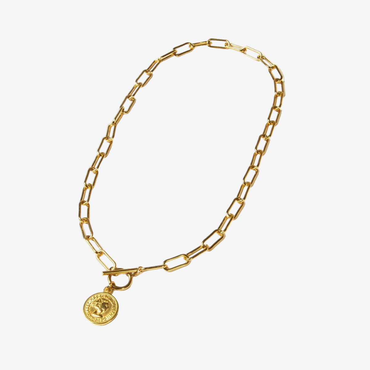 Collar de centavos de Nueva York chapado en oro de 18 quilates