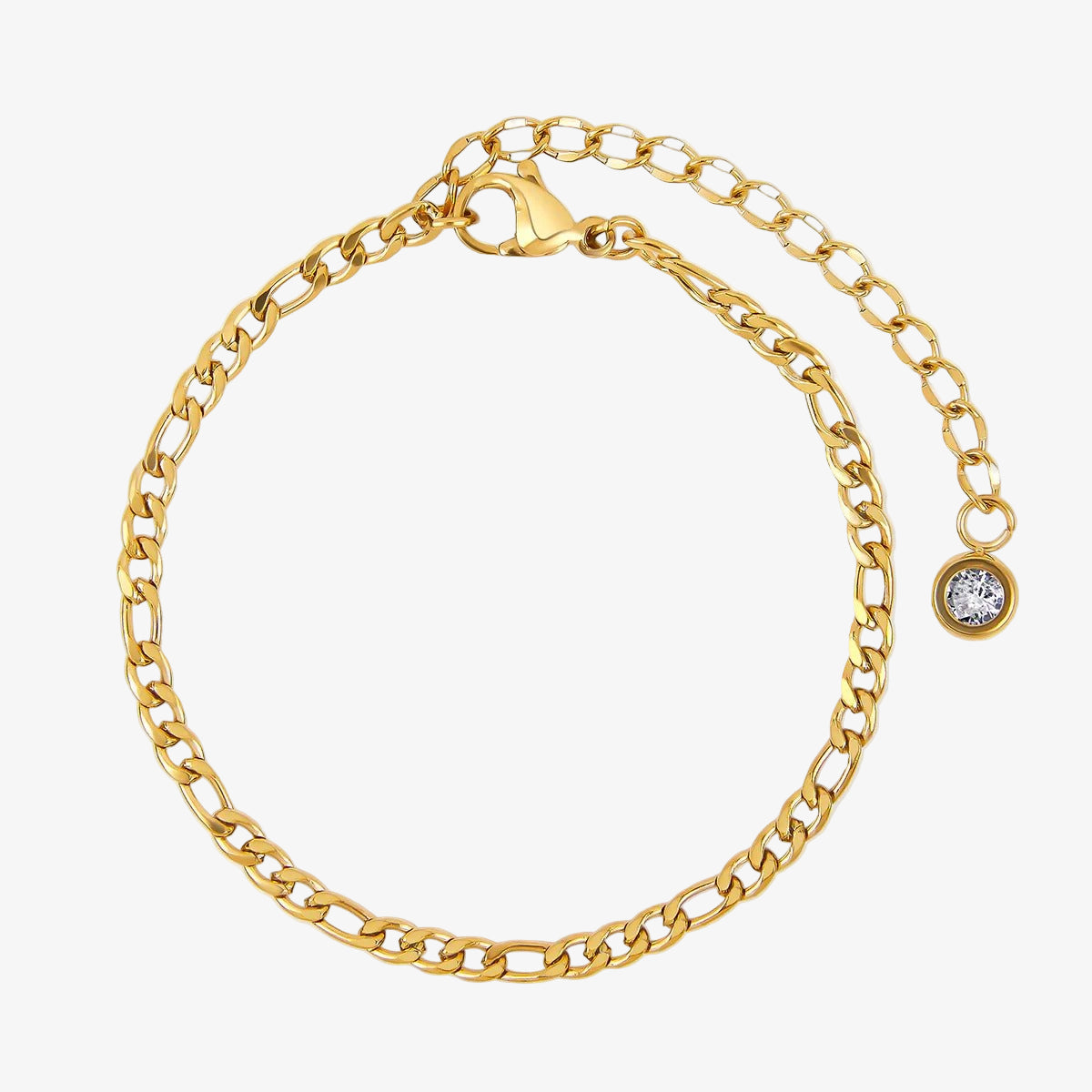 Conjunto de pulseras Glamour Zirconia bañadas en oro de 18 quilates