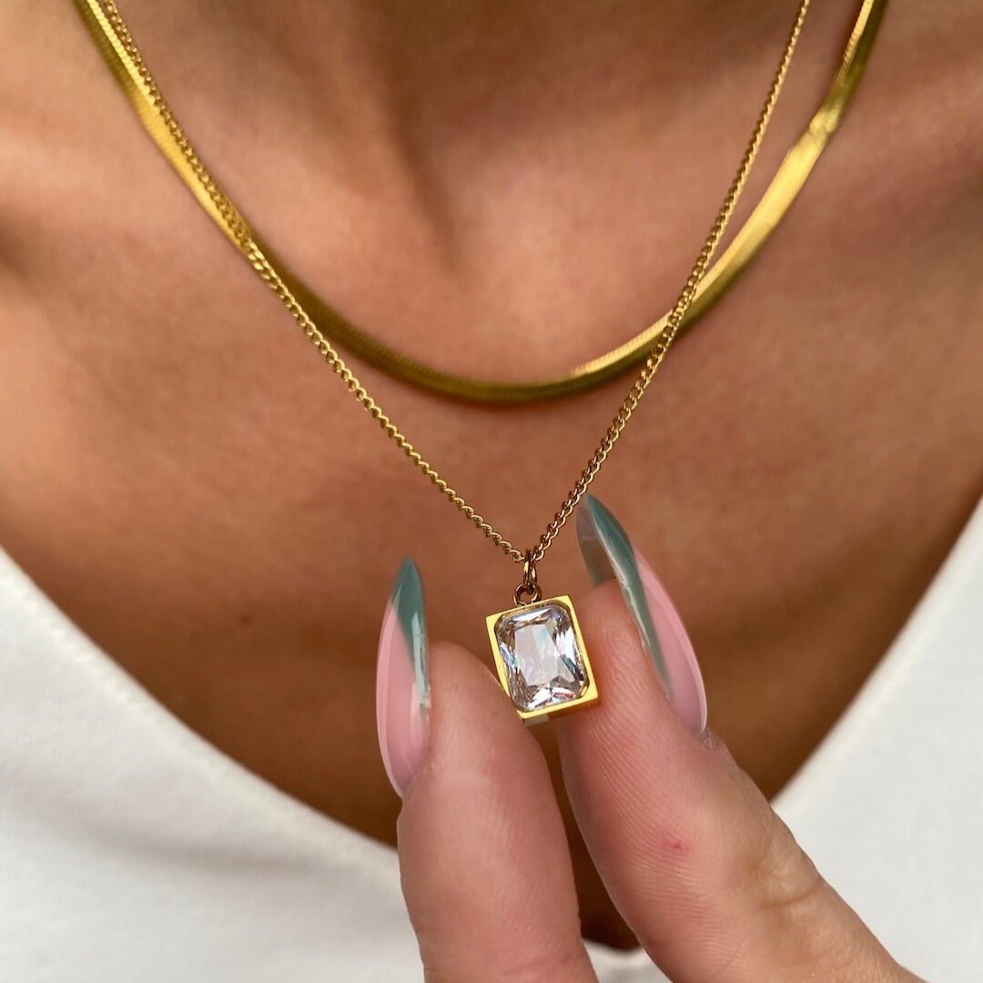 Conjunto de collar París bañado en oro de 18 quilates