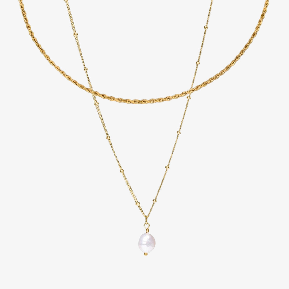 Everyday Double Layer Necklace 18K Gold Plated