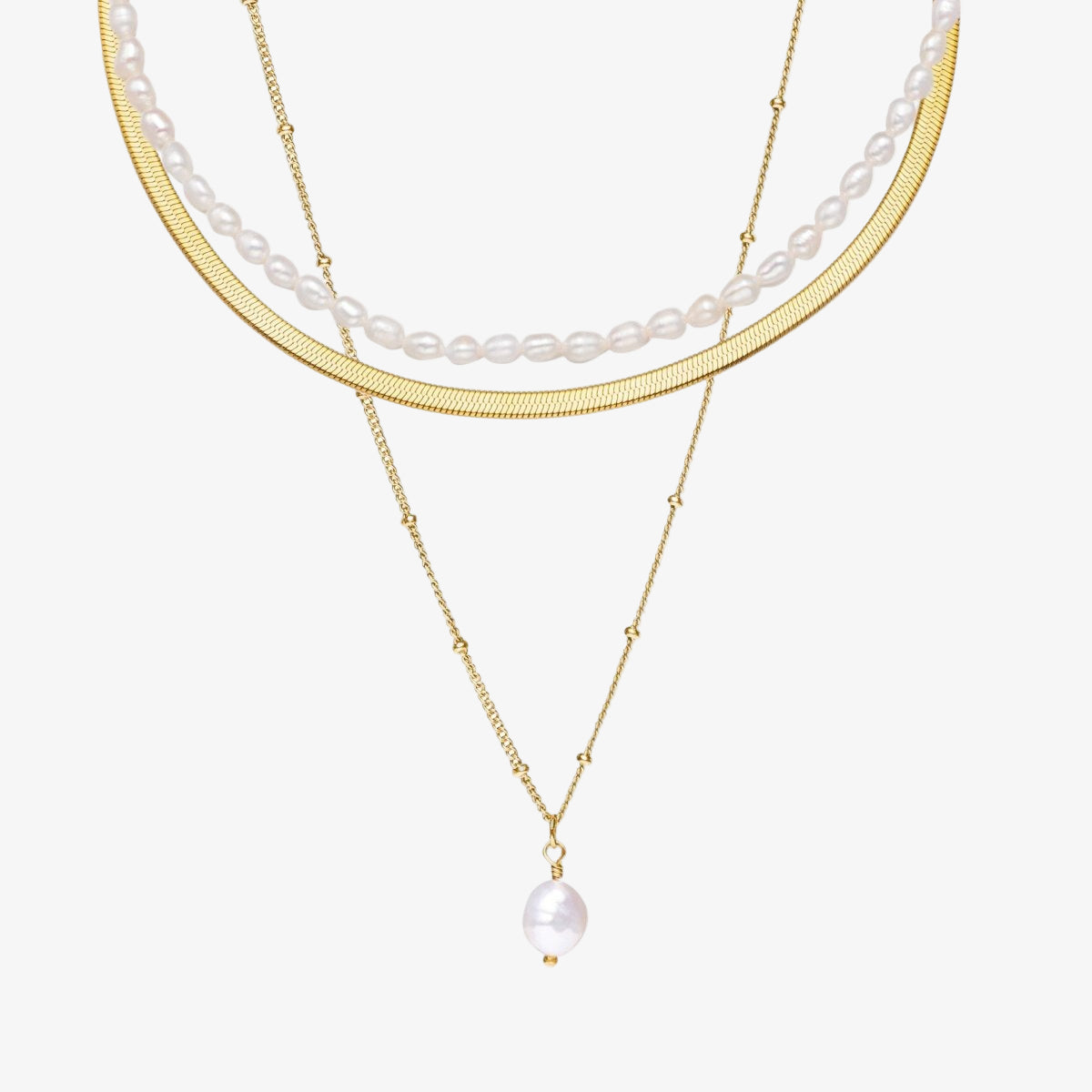Florence Triple Layer Necklace 18K Gold Plated