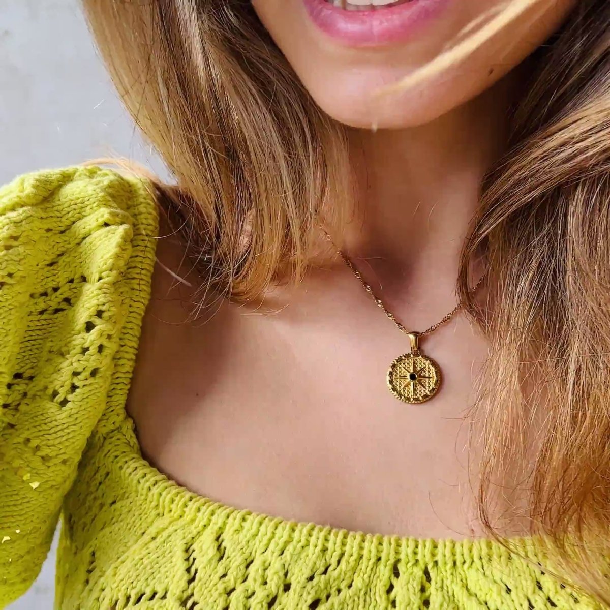 Compass Star Necklace 18K Gold Plated