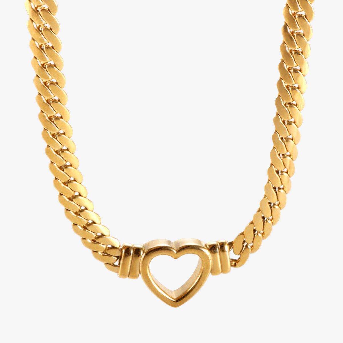 Minimalist Heart Choker Necklace 18K Gold Plated