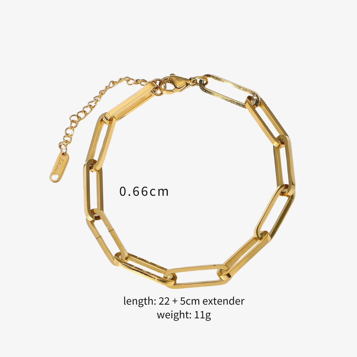 Pulsera de eslabones de cadena Celina chapada en oro de 18 quilates