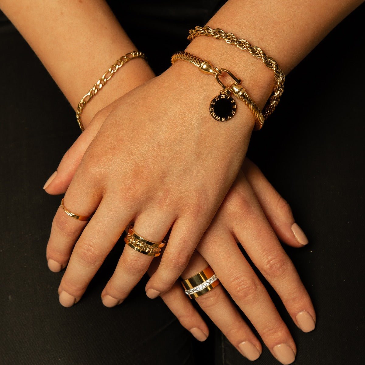 Pulsera de cuerda torcida bañada en oro de 18 quilates